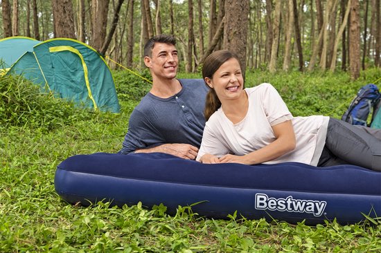 Bestway Pavillo Luftmatratze mit beflockter Oberfläche – Queen-Size – 203 x 152 x 22 cm – 67003 – Blau