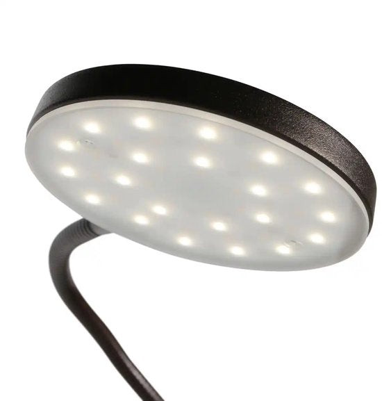 Stehlampe Platu 3351CA – dimmbar mit einstellbarer Lichtfarbe, brauner Kunststoff und Metall, trendiges Design, Mexlite, ideal für den Innenbereich