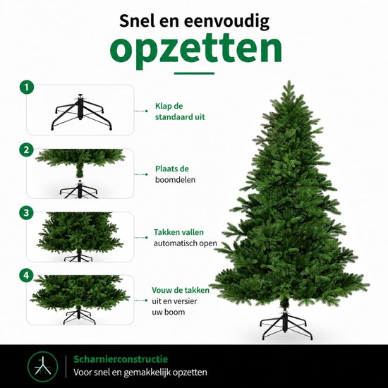 Black Box Trees Brampton Baum – Weihnachtsbaum in natürlicher Form – Weihnachtsdekoration für Wohnzimmer und Büro – Kunstbaum mit PE-Nadeln – Höhe 230 x Durchmesser 147 cm – Grün