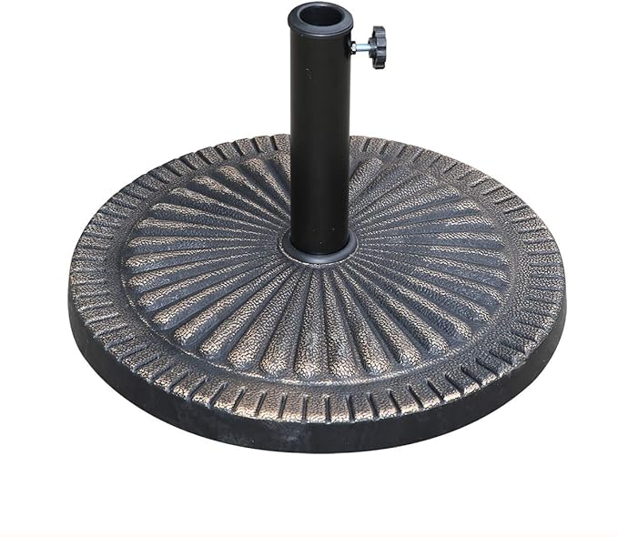Angel Living Sonnenschirmständer – 14 kg – Ø 49 cm – Bronze – Polyresin/Stahl