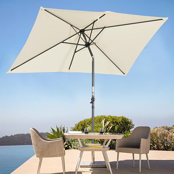 Angel Living Sonnenschirm - neigbar - 140 x 210 cm - Rechteck - Creme