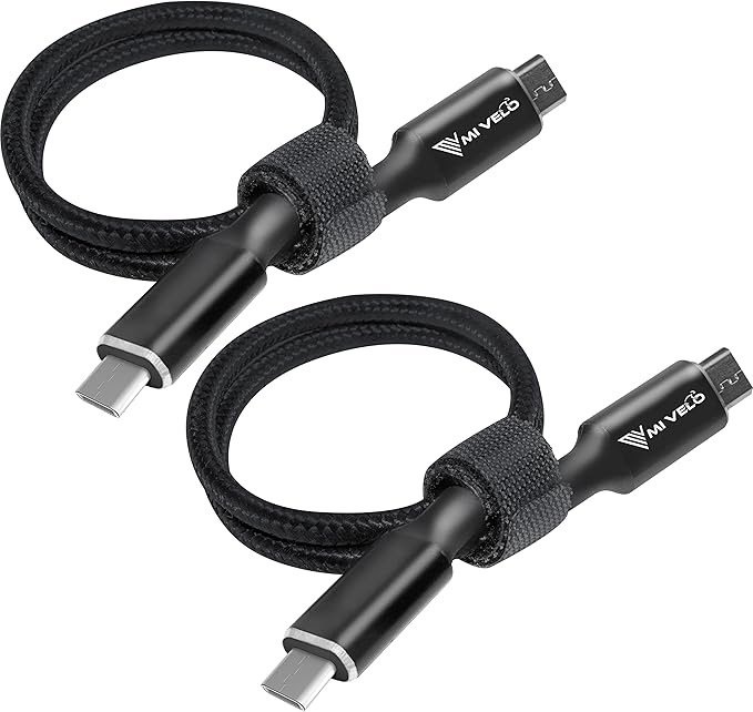 MIVELO E-Bike Display Kabel - Micro-USB auf USB-C - 40 cm - Schwarz
