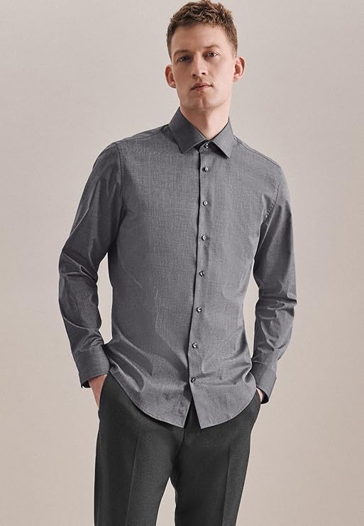 seidensticker Seidensticker Herren Slim Fit Herren Business Hemd - Größe 40 - Grau