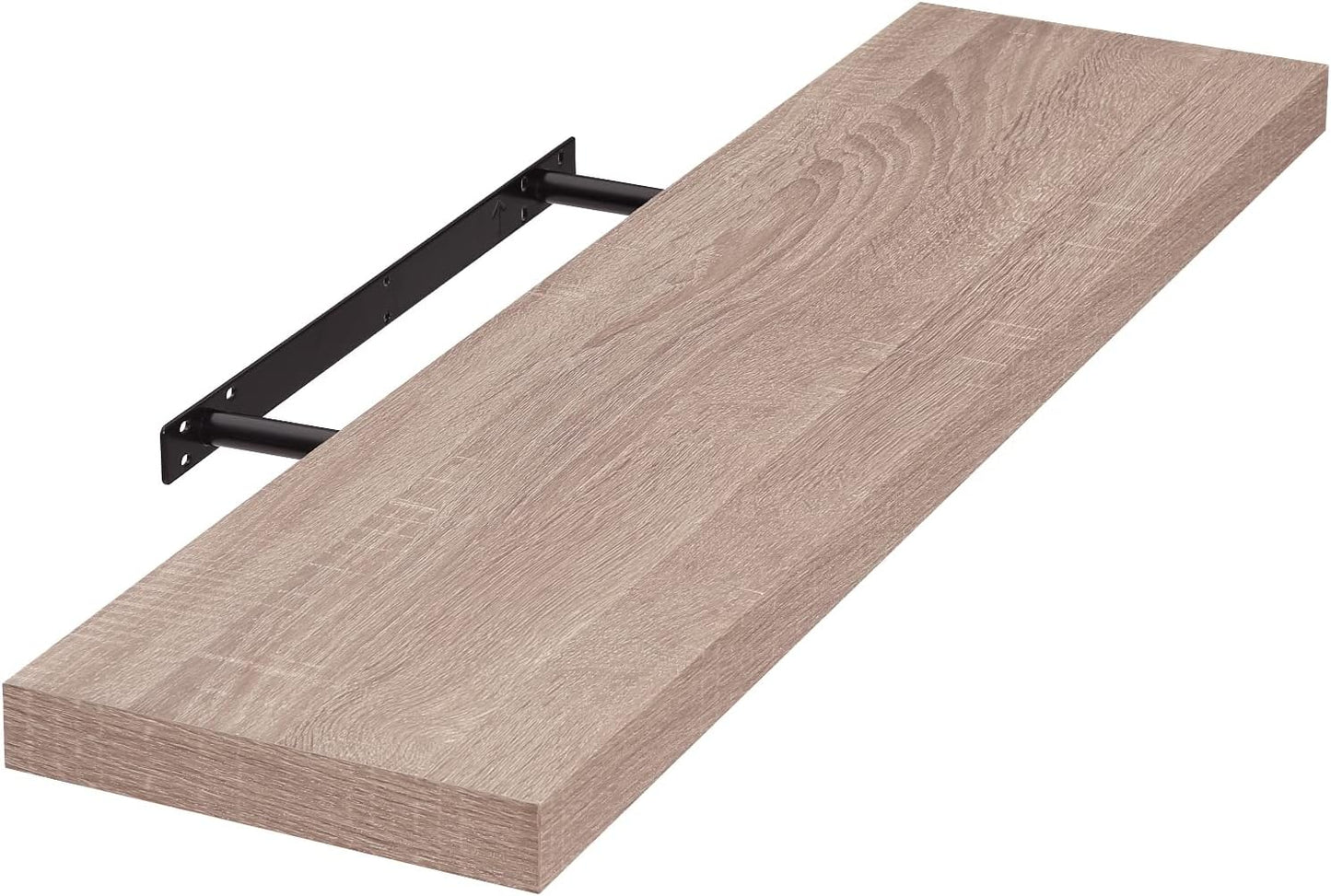 Eugad Wandregal 80 x 22,9 x 3,8 cm - Schwebendes Bücherregal aus Holz in Eichenoptik - Retro Design