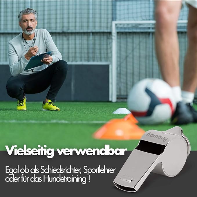 Pfeife - Pfeife mit innovativem [AirSpin]-Ball I Schiedsrichterpfeife I Signalpfeife I Notfallpfeife I Pfeife für den Sportunterricht I Pfeife für Kinder