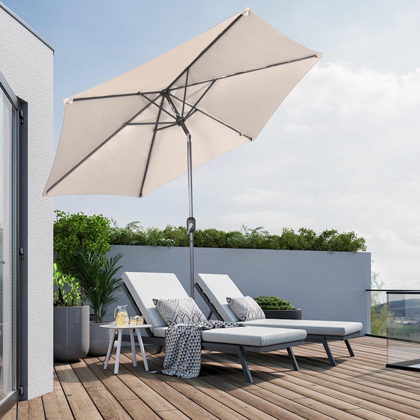 Angel Living Sonnenschirm - Ø300 cm - Kippbar - Creme