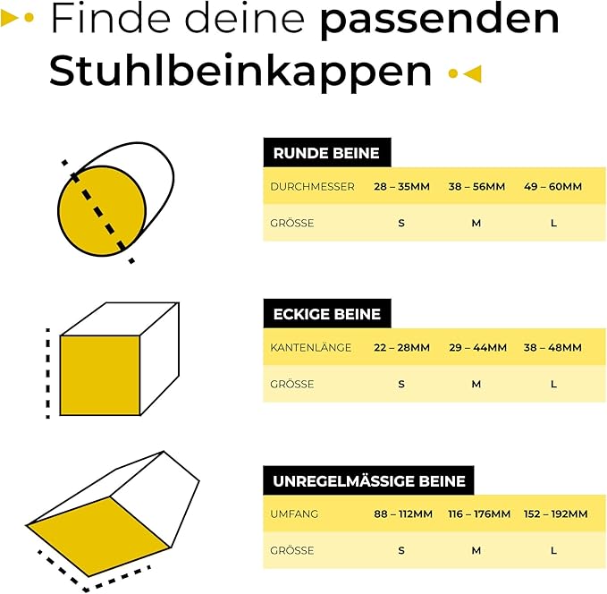 five Dots Stuhlbeinkappen 32 Stück / Satz mittel