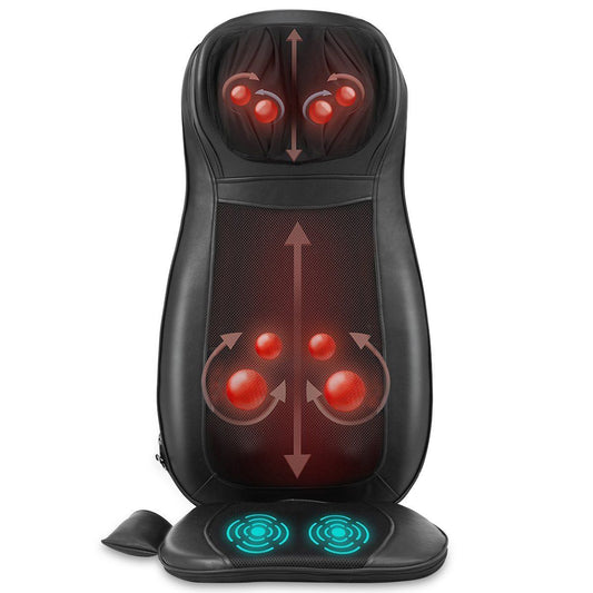 Coast Massagesesselbezug Shiatsu Schwarz - 78 x 46 x 19 cm - 3 Massagezonen - Mit Wärmefunktion