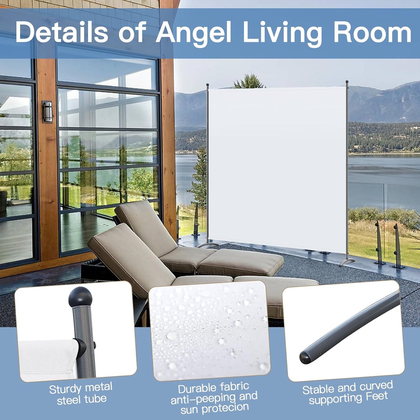 Angel Living Faltwand 180 x 163 cm - Weiß