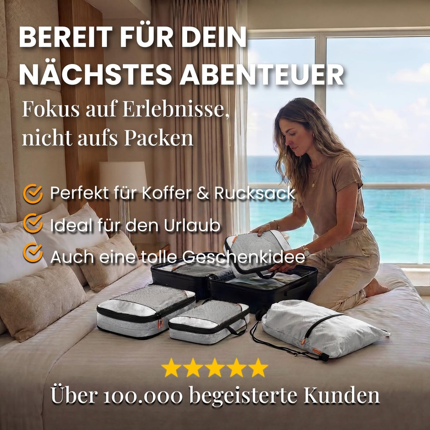 loonara Kompressionspackwürfel - 4-teilig - Grau