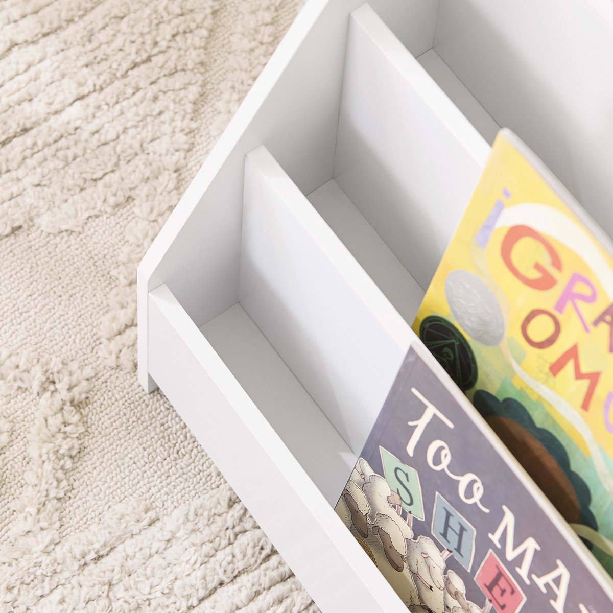 SoBuy Kinderbuchregal KMB32-K-W - Weiß - 70x60x30 cm - Sicher und praktisch