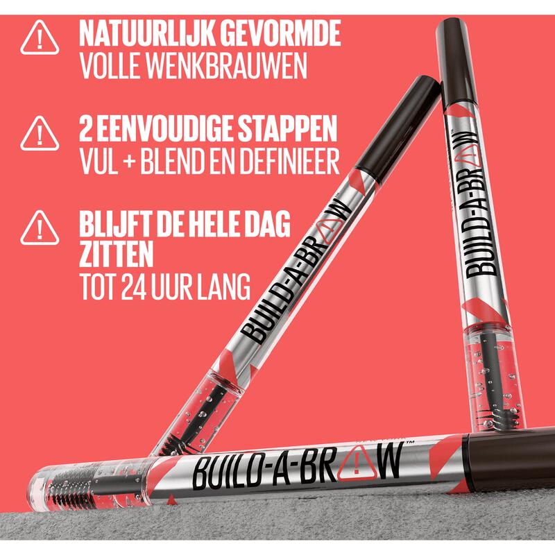 Maybelline Build-a-Brow 2-in-1 Augenbrauenstift & Fixiergel – 259 Ash Brown – Wasserfest – Bis zu 24 Stunden
