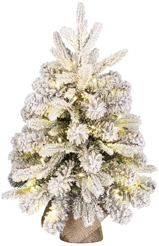Black Box Trees Kunstweihnachtsbaum Grimshaw mit Schnee H60 x T46 cm – Kunstbaum im Jutesack – Kunstweihnachtsbaum für den Innenbereich – 56 Zweige – Grün