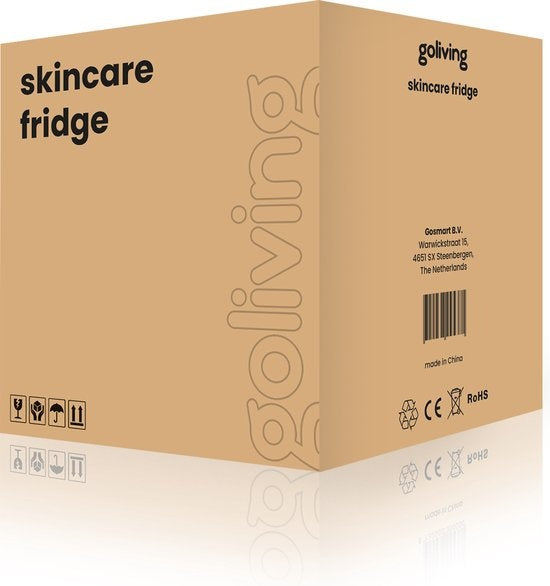 Goliving Skincare Fridge - Make-up Kühlschrank - Beauty Kühlschrank - Minikühlschrank mit Spiegel und Beleuchtung - Minikühlschrank
