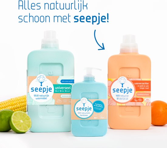 Seepje Weichspüler Sandelholz & Pfirsich – 180 Waschgänge – 6 x 750 ml – Vorteilspackung