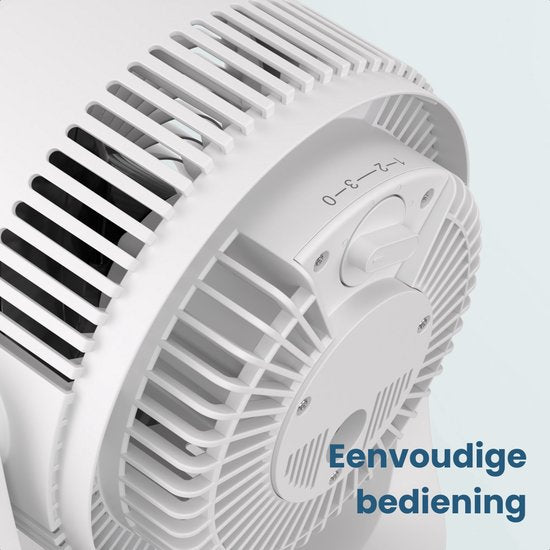 Auronic Tischventilator – 3 Geschwindigkeitsstufen – Mini-Ventilator – Standventilator – Wandmontage möglich – 41 dB – 90°-Oszillation – 7 Meter Luftstrom – Weiß