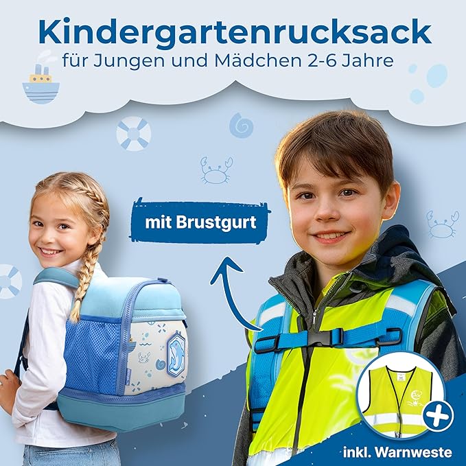 REISERACKER Kinderrucksack Adventure blau