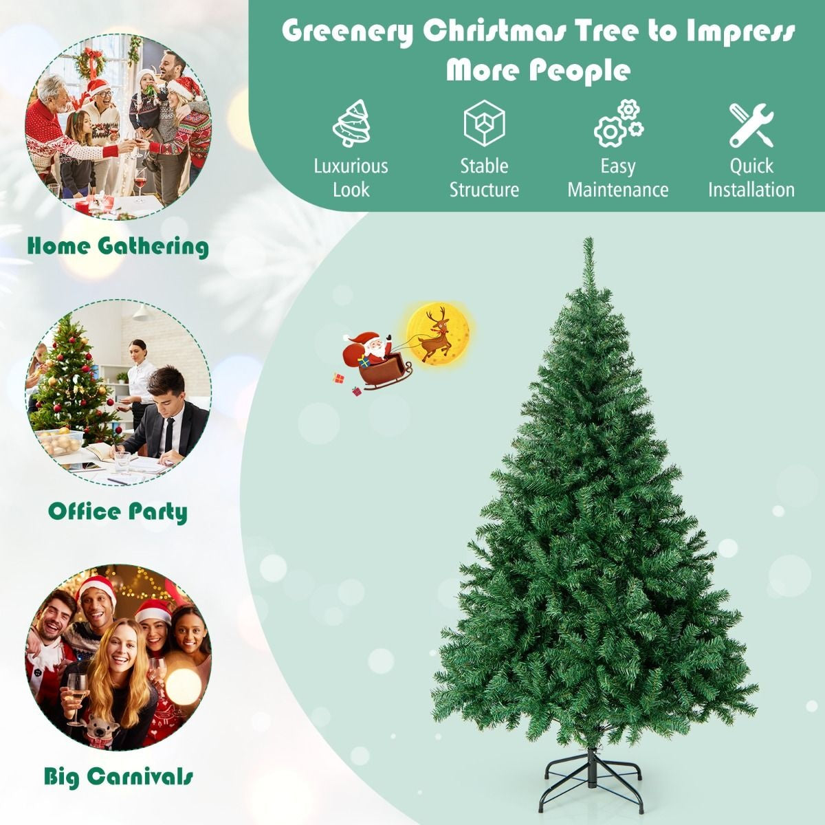Künstlicher Weihnachtsbaum Coast - 180cm - Realistischer Weihnachtsbaum mit 1000 Zweigen - für drinnen und draußen geeignet - Grün
