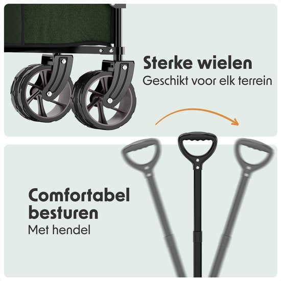 LifeGoods Wagon - XXL - faltbar - 300L - 150KG Tragfähigkeit - Grün
