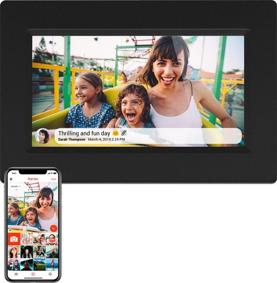 Denver Digitaler Fotorahmen 7 Zoll - Frameo App - Fotorahmen - WiFi - IPS Touchscreen - 8GB - PFF710B