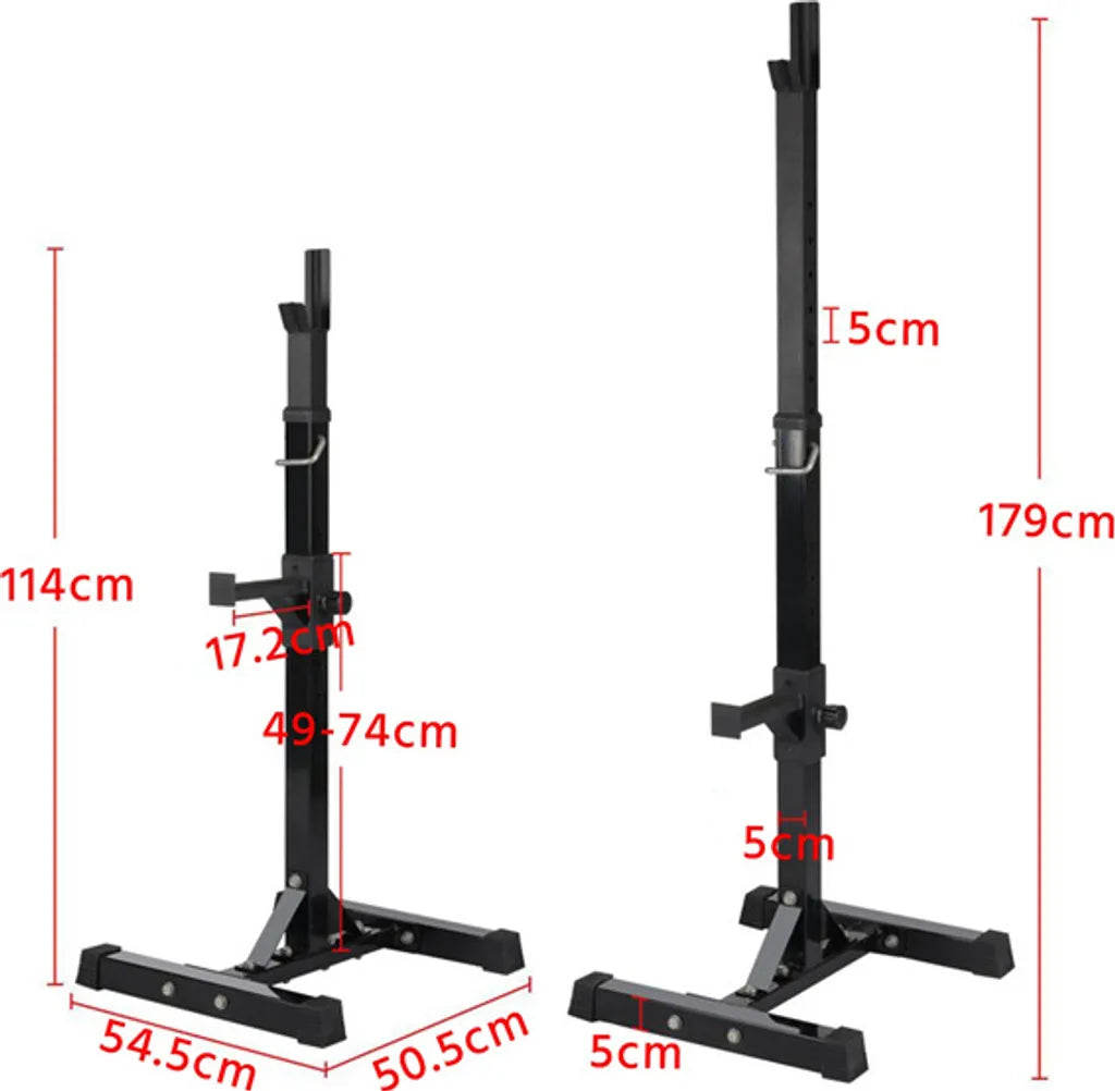 Yaheetech Halter Stand Set - Verstellbares Squat Rack - Fitness Rack für Krafttraining - 54.5 x 50.5 x 114-179 cm - Schwarz