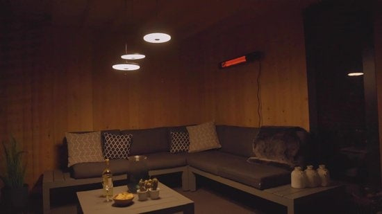 Sunred - Dark line - Schwarz - Wandmodell - Terrassenheizung - Carbon rose gold technology - 2500 W - ECO - 3 Einstellungen - Fernbedienung - Elektroheizung