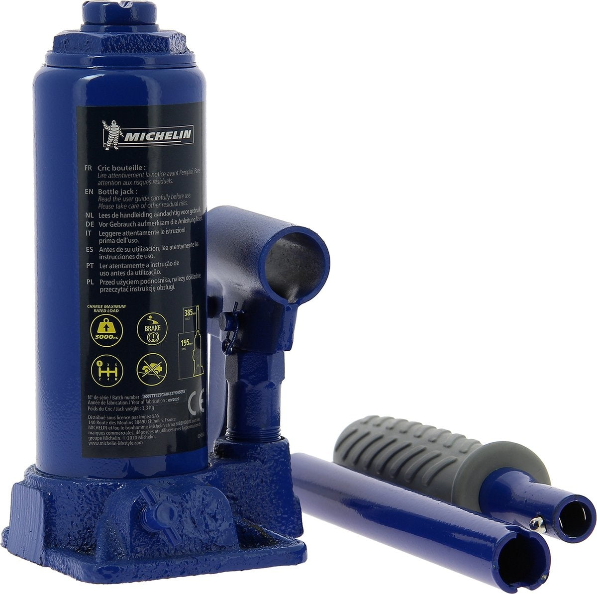 Michelin Topfwagenheber - Hydraulischer Wagenheber - 3T Hebekapazität