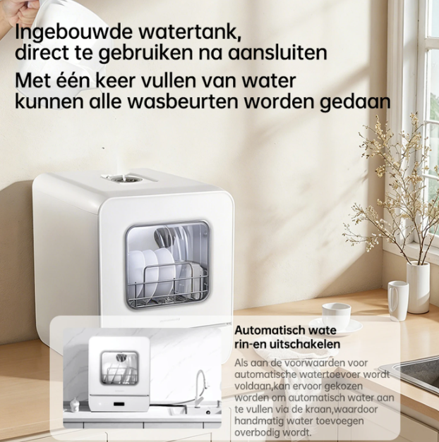 GORGENOX Tischgeschirrspüler für 3 Gedecke – 4-in-1 mit UV-Sterilisation