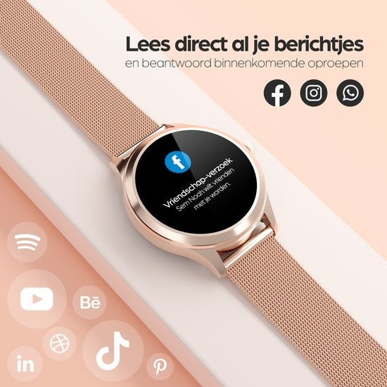 Actyve Smartwatch Damen RosÃ©gold - Apple & Android - Voller Touchscreen