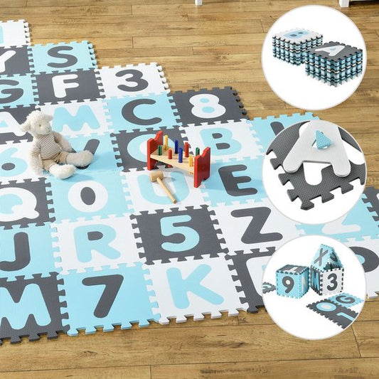 Kinder Puzzle Matte - Noah - 36-teilig - Bestehend aus Buchstaben & Zahlen