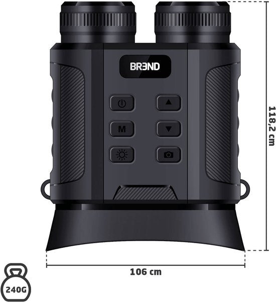BREND Digitales Fernglas - 300 Meter Nachtsicht - 4K - 40 Megapixel - IPS-Bildschirm - 10x Zoom - Taschenlampe - Inklusive SD-Karte - Schwarz