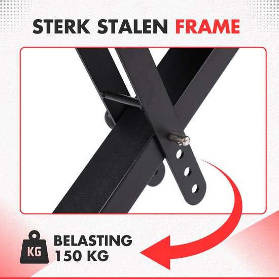 Fitby Fitness Bench - Haltegriffbank - Bankdrücken - Trainingsbank - verstellbar - 150 kg Belastbarkeit - faltbar - schwarz