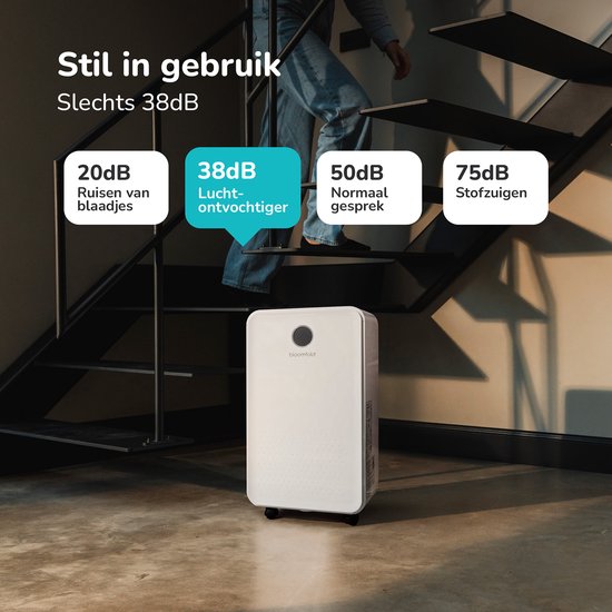 Bloomfold Luftentfeuchter - 16L pro Tag - inkl. Wasch-Trocken-Funktion - geeignet für Wohnzimmer, Schlafzimmer, Keller & Badezimmer - Luftentfeuchter - Weiß