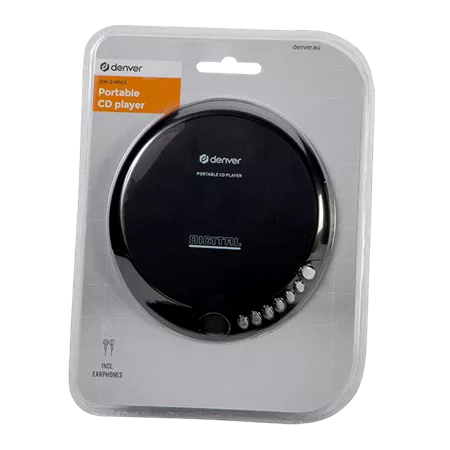 Denver Discman Tragbarer CD-Player - Inklusive Kopfhörer - CD/CD-R/CD-RW - Schwarz
