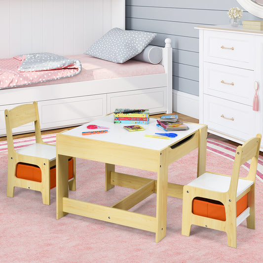 Coast Kindertisch mit 2 Stühlen - Spieltisch - 2-in-1 Tischplatte - Holz