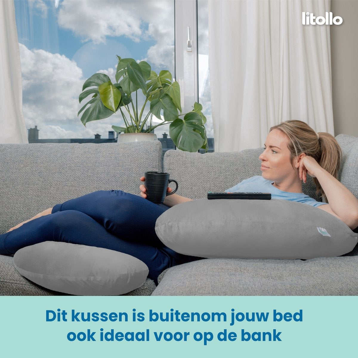 LitolloÂ¬Ã† Umstandskissen (C-Form) - Stillkissen - Körperkissen - Seidenkissen - Körperkissen - Grau