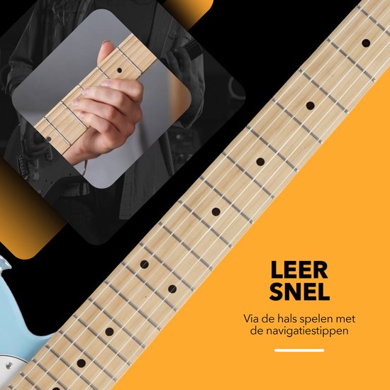 Finesse E-Gitarre mit Verstärker – inklusive Videokurs – TE-Gitarre – Erwachsene – Kinder – Blau