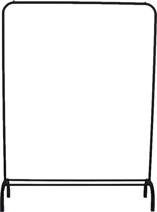 Lowander Kleiderständer 150x110 cm - Kleiderstange | Garderobenständer - Mit Ablagefläche für Schuhe - Schwarz