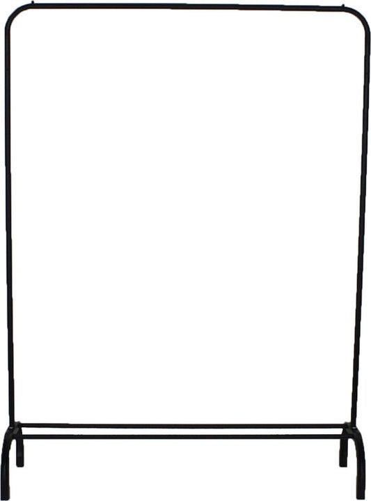 Lowander Kleiderständer 150x110 cm - Kleiderstange | Garderobenständer - Mit Ablagefläche für Schuhe - Schwarz