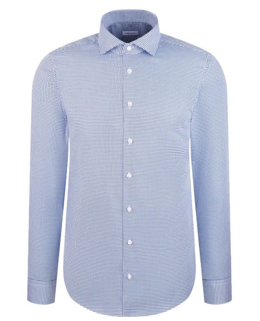 Seidensticker Hemd Regular Fit - Spread Kent |-Mid Blue - Größe 42 - 100% Baumwolle