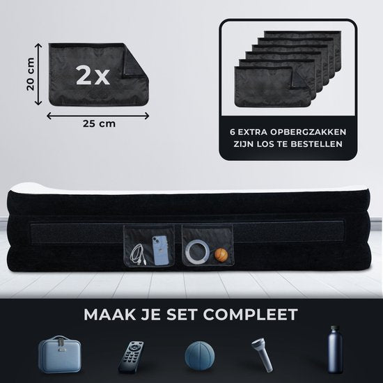 FLOAT VersaVento - 2-Personen-Luftbett mit eingebauter elektrischer Pumpe - < 3 Minuten schnelles Aufblasen - Inklusive 2 Klettverschlusstaschen, Tragetasche und Reparaturset - 152 x 203 x 52 cm - Selbstaufblasend - Zwei Personen - Queen