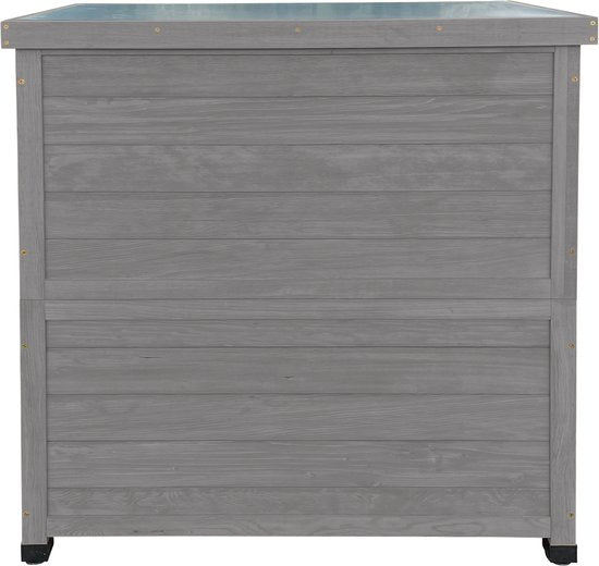 AXI Felix Aufbewahrungsschrank aus Holz – Gartenschrank aus FSC-Holz – Magnetverschluss – Verstellbare Füße – 80 x 45 x 93 cm – Warmgrau