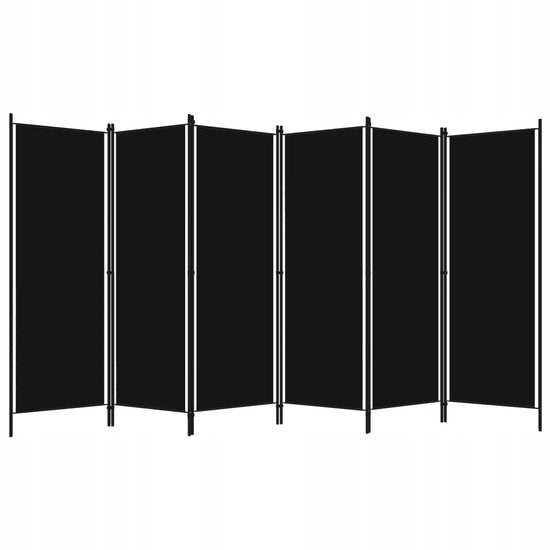 Schwarzer Paravent – 6-teilig – 300 x 180 cm – Raumteiler