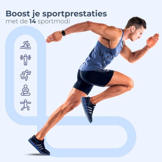 Lunis - Smartwatch - Apple & Android - Touchscreen - Unisex- Schwarz