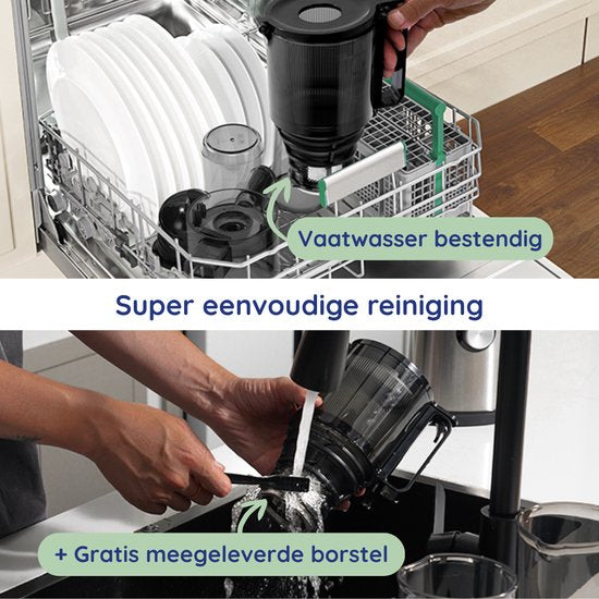 Safecourt Kitchen Entsafter - Für Obst & Gemüse - XXL Einfüllöffnung - Leistungsstarker Motor - Schwarz