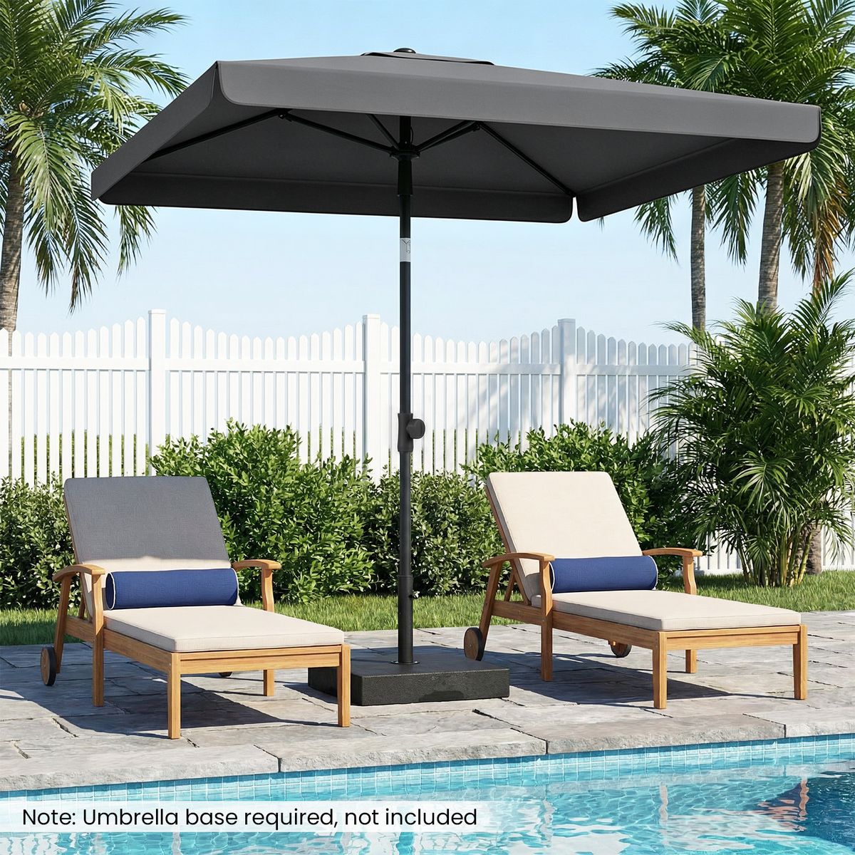 Coast Balkon-Sonnenschirm – rechteckig – neigbar um 30° – grau 200 x 130 cm