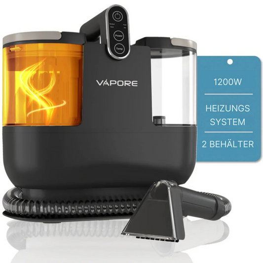 Vapore Teppichreiniger - Möbelreiniger - Sofareiniger - Mit Saugkraft - 1200W - Schwarz