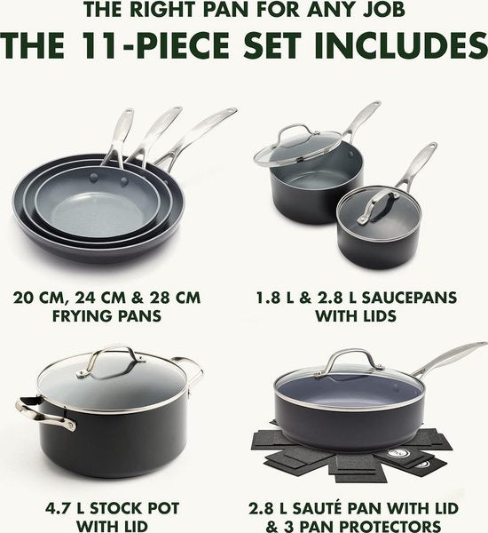 Greenpan Valencia Pro 16-teiliges Keramik-Pfannenset - CC000763-001