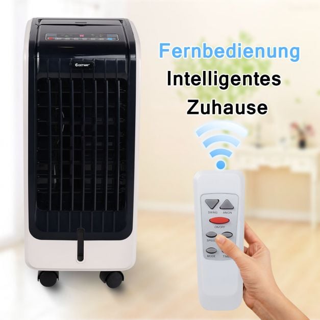 Coast 3-in-1 mobiler Luftkühler 75 W – 6 l – 32 x 25 x 57 cm – Schwarz und Weiß
