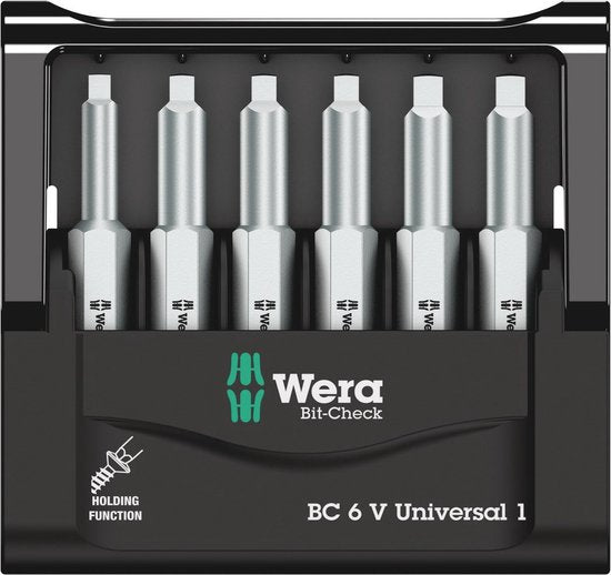 Wera Bit-Check 6 V Universal 1 05056478001 6-teiliges Bitset mit Innenvierkant (Robertson) Torsionszone